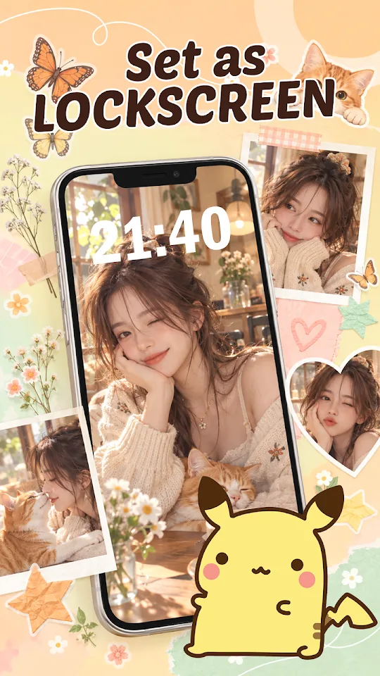 DIY Wallpaper preview with a personalized photo lock screen